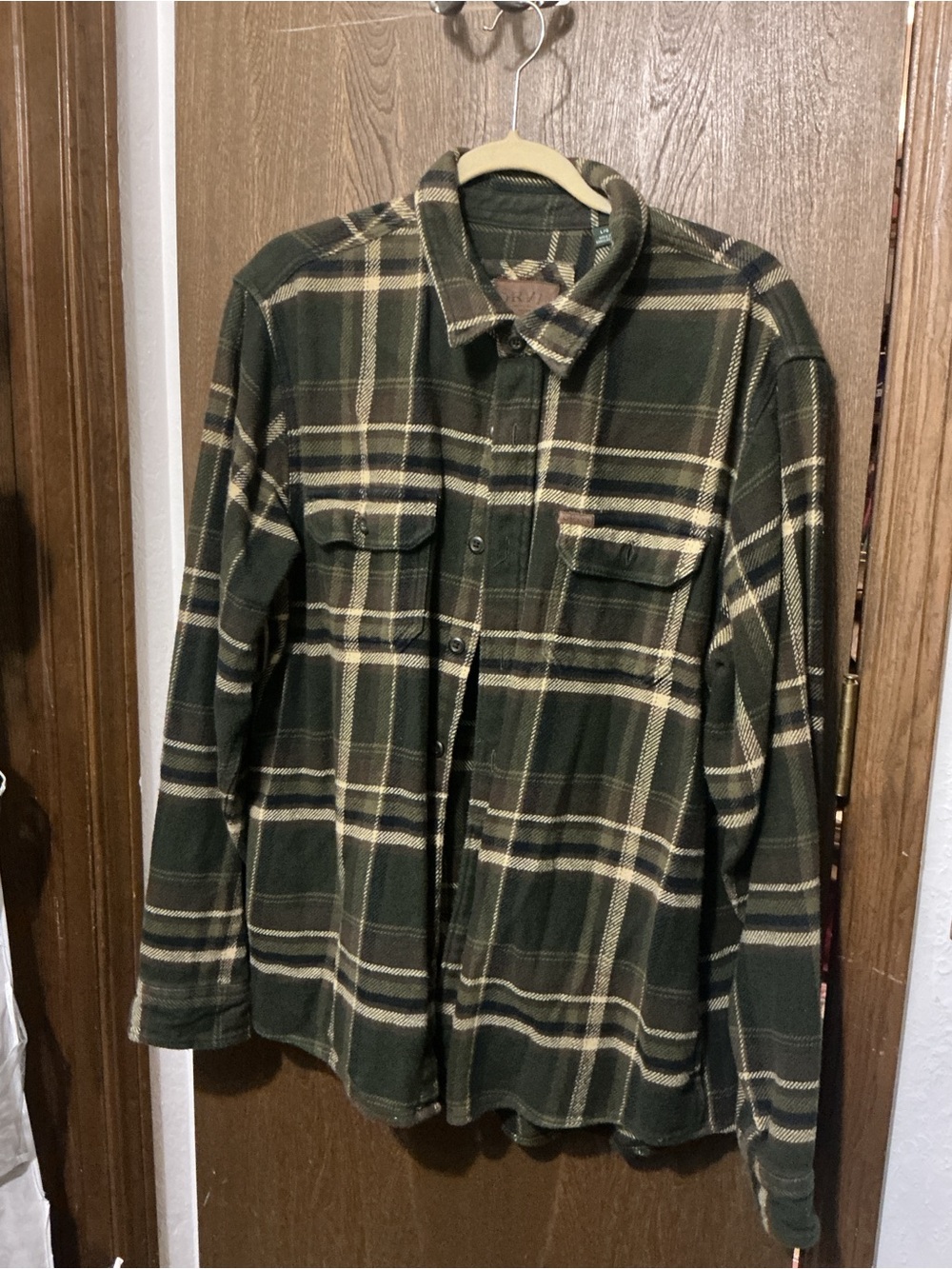Orvis Green and Cream Plaid Button-Front Shirt